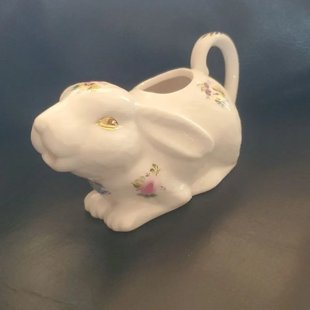 floral rabbit creamer by grace's teaware